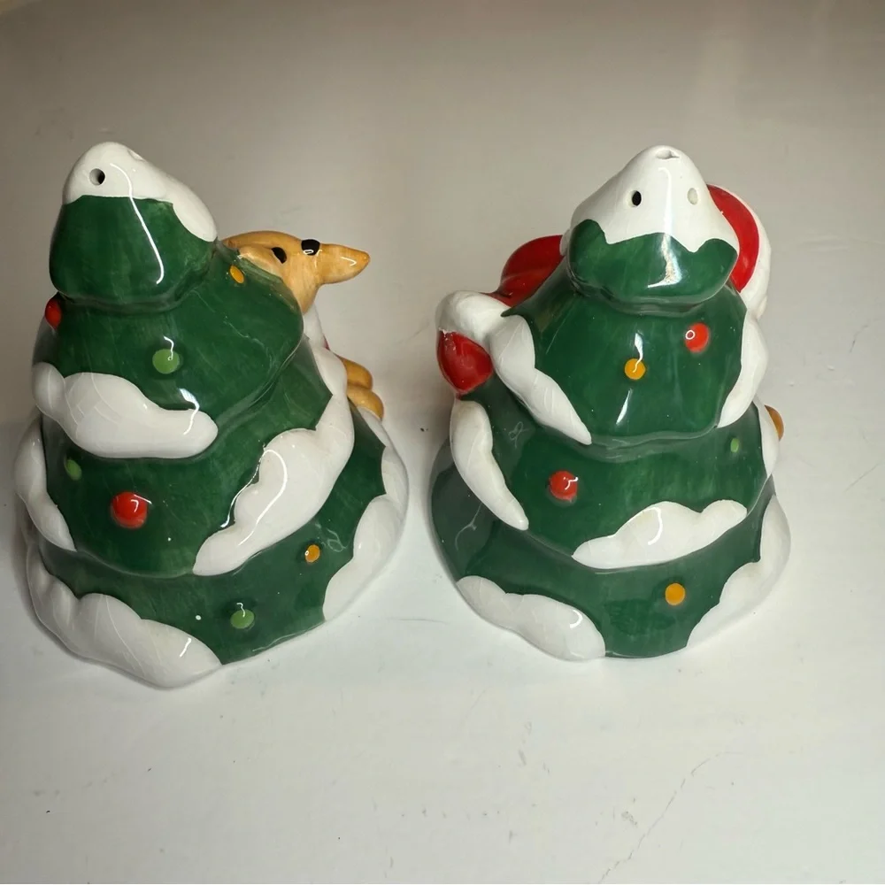 LENOX Rudolph The Red Nosed Nose Reindeer/Santa Claus Salt & Pepper Shakers 2002 - Picture 2 of 8
